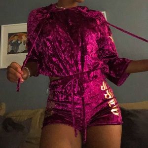 Bossy babe Short & Hoodie set in Fucshia